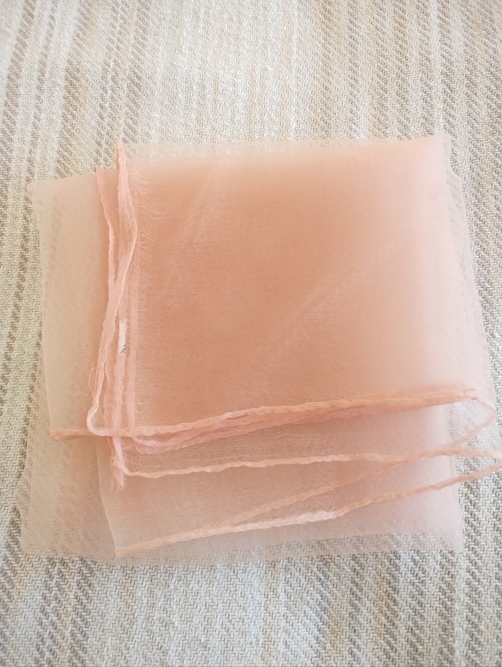 Vintage Sheer Light Pink Square Scarf